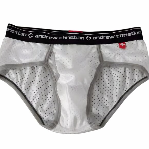 Andrew Christian Vintage Mesh Underwear White Large - Picture 1 of 1